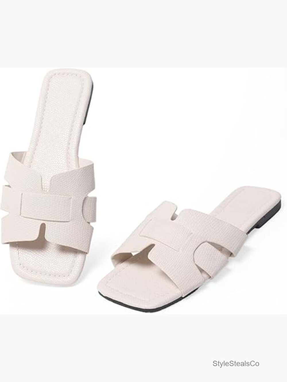 Women's Flat Sandals Slip-On Slides Textured Upper Dressy Casual Comfort